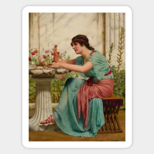 A Dilettante by John William Godward Sticker